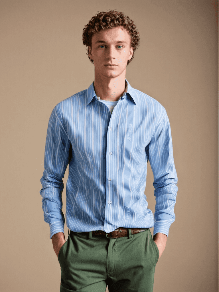 Output example showing AI-generated fashion photoshoot