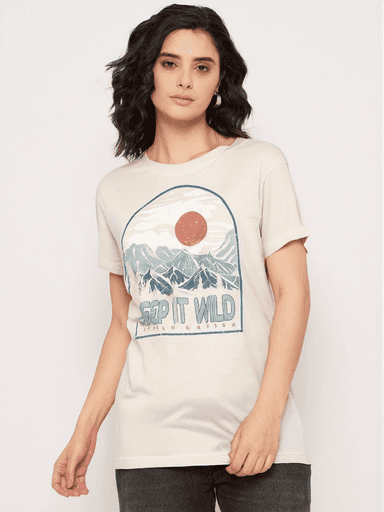 AI clothes swapper with cream t-shirt