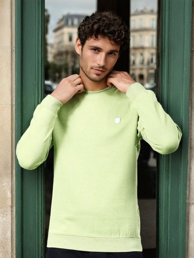 Male AI fashion model wearing a sweater for winter wear
